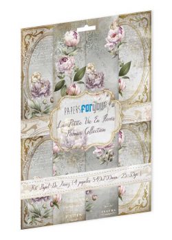 PFY-13085 - Colección de 4 Papeles Arroz 54x70 cm 25-30 gr. (Peonies) - pack 4 ud.