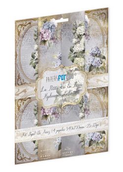 PFY-13086 - Colección de 4 Papeles Arroz 54x70 cm 25-30 gr. (Hydrangeas) - pack 4 ud.