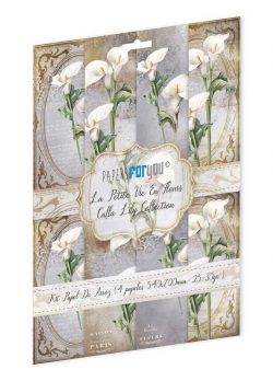 PFY-13089 - Colección de 4 Papeles Arroz 54x70 cm 25-30 gr. (Calla Lily) - pack 4 ud.