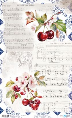 PFY-13749 - Papel Arroz 54x33 cm 25-30 gr. (Cherrys VI)- pack 6 ud.