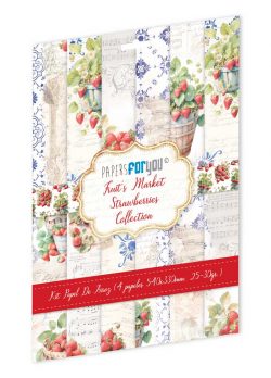 PFY-13751 - Colección  de  4 Papeles Arroz 54x33 cm 25-30 gr. (Fruit´s Market: Strawberry)- pack 4 ud.