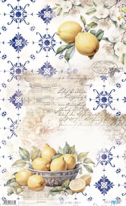 PFY-13763 - Papel Arroz 54x33 cm 25-30 gr. (Lemon IV)- pack 6 ud.