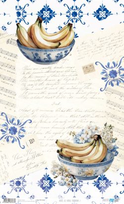 PFY-13767 - Papel Arroz 54x33 cm 25-30 gr. (Bananas I)- pack 6 ud.