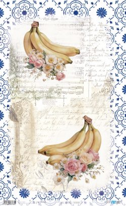 PFY-13768 - Papel Arroz 54x33 cm 25-30 gr. (Bananas II)- pack 6 ud.