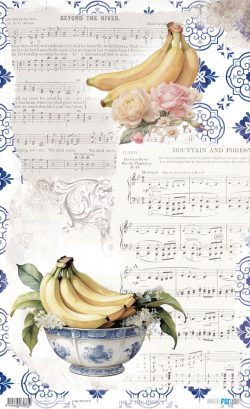 PFY-13773 - Papel Arroz 54x33 cm 25-30 gr. (Bananas VI)- pack 6 ud.