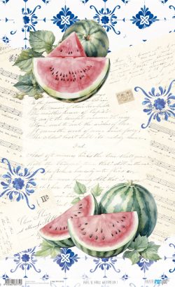 PFY-13775 - Papel Arroz 54x33 cm 25-30 gr. (Watermelon I)- pack 6 ud.