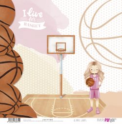 PFY-13872 - Papel Scrap doble cara 180gr 12"x12" (Olympic Games Niña Rubia)- pack 12 ud.