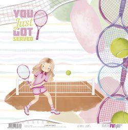 PFY-13873 - Papel Scrap doble cara 180gr 12"x12" (Olympic Games Niña Rubia)- pack 12 ud.