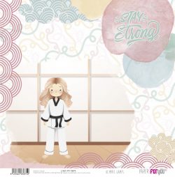 PFY-13875 - Papel Scrap doble cara 180gr 12"x12" (Olympic Games Niña Rubia)- pack 12 ud.