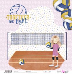 PFY-13877 - Papel Scrap doble cara 180gr 12"x12" (Olympic Games Niña Rubia)- pack 12 ud.