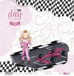 PFY-13878 - Papel Scrap doble cara 180gr 12"x12" (Olympic Games Niña Rubia)- pack 12 ud.