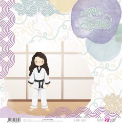 PFY-13889 - Papel Scrap doble cara 180gr 12"x12" (Olympic Games Niña Morena)- pack 12 ud.