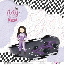 PFY-13893 - Papel Scrap doble cara 180gr 12"x12" (Olympic Games Niña Morena)- pack 12 ud.