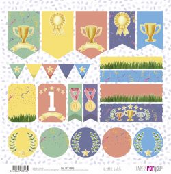 PFY-13896 - Papel Scrap doble cara 180gr 12"x12" (Olympic Games Niña Morena)- pack 12 ud.