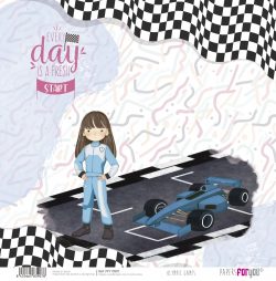 PFY-13907 - Papel Scrap doble cara 180gr 12"x12" (Olympic Games Niña Castaña)- pack 12 ud.