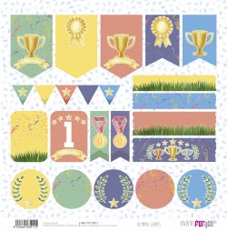 PFY-13911 - Papel Scrap doble cara 180gr 12"x12" (Olympic Games Niña Castaña)- pack 12 ud.