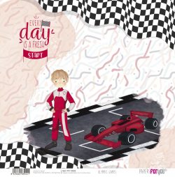 PFY-13922 - Papel Scrap doble cara 180gr 12"x12" (Olympic Games Niño Rubio)- pack 12 ud.