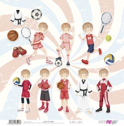 PFY-13923 - Papel Scrap doble cara 180gr 12"x12" (Olympic Games Niño Rubio)- pack 12 ud.