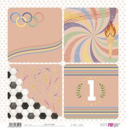 PFY-13926 - Papel Scrap doble cara 180gr 12"x12" (Olympic Games Niño Rubio)- pack 12 ud.