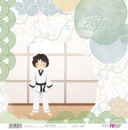 PFY-13933 - Papel Scrap doble cara 180gr 12"x12" (Olympic Games Niño Moreno)- pack 12 ud.