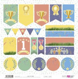 PFY-13939 - Papel Scrap doble cara 180gr 12"x12" (Olympic Games Niño Moreno)- pack 12 ud.