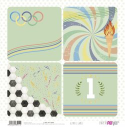 PFY-13941 - Papel Scrap doble cara 180gr 12"x12" (Olympic Games Niño Moreno)- pack 12 ud.