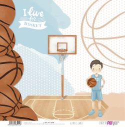 PFY-13944 - Papel Scrap doble cara 180gr 12"x12" (Olympic Games Niño Castaño)- pack 12 ud.