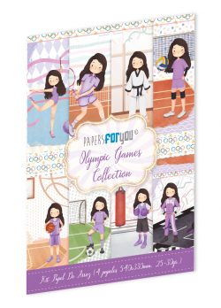 PFY-13992 - Colección de 4 Papeles Arroz 54x33 cm 25-30 gr. (Olympic Games Niña Morena)- pack 4 ud.