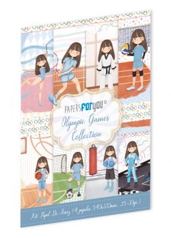 PFY-13993 - Colección de 4 Papeles Arroz 54x33 cm 25-30 gr. (Olympic Games Niña Castaña)- pack 4 ud.