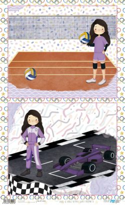 PFY-14025 - Papel Arroz 54x33 cm 25-30 gr. (Olympic Games Niña Morena IV)- pack 6 ud.