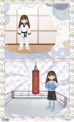 PFY-14028 - Papel Arroz 54x33 cm 25-30 gr. (Olympic Games Niña Castaña III)- pack 6 ud.