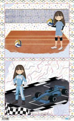 PFY-14029 - Papel Arroz 54x33 cm 25-30 gr. (Olympic Games Niña Castaña IV)- pack 6 ud.