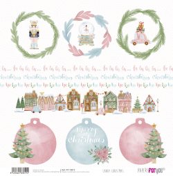 PFY-13819 - Papel Scrap doble cara 180gr 12"x12" (Candy Christmas)- pack 12 ud.