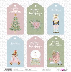 PFY-13821 - Papel Scrap doble cara 180gr 12"x12" (Candy Christmas)- pack 12 ud.