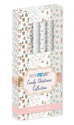 PFY-13864 - Kit Leather Paper 4 pzs 32,5x30 cm (Candy Christmas)- pack 4 ud.