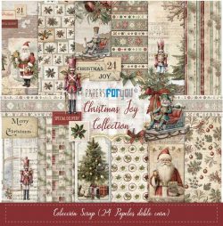 PFY-14145 - Colección 24 Papeles Scrap doble cara 180gr 8"x 8" (Christmas Joy)- pack 3 ud.