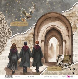 PFY-14326 - Papel Scrap doble cara 180gr 12"x12" (Wizarding Adventure III)- pack 12 ud.