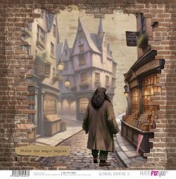 PFY-14327 - Papel Scrap doble cara 180gr 12"x12" (Wizarding Adventure III)- pack 12 ud.
