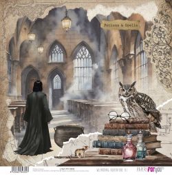 PFY-14332 - Papel Scrap doble cara 180gr 12"x12" (Wizarding Adventure III)- pack 12 ud.