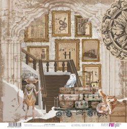 PFY-14333 - Papel Scrap doble cara 180gr 12"x12" (Wizarding Adventure III)- pack 12 ud.