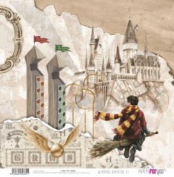 PFY-14334 - Papel Scrap doble cara 180gr 12"x12" (Wizarding Adventure III)- pack 12 ud.