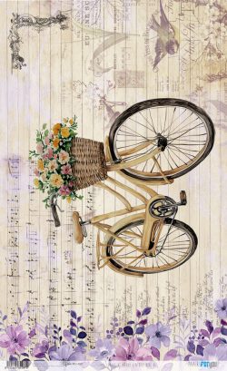 PFY-14287 - Papel Arroz 54x33 cm 25-30 gr. (Vintage bike VI)- pack 6 ud.