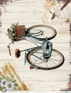 PFY-14289 - Papel Arroz 54x70 cm 25-30 gr. (Vintage bike I)- pack 6 ud.