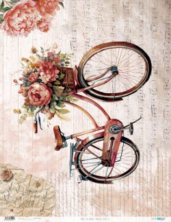 PFY-14291 - Papel Arroz 54x70 cm 25-30 gr. (Vintage bike II)- pack 6 ud.