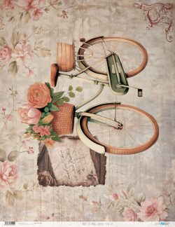 PFY-14292 - Papel Arroz 54x70 cm 25-30 gr. (Vintage bike III)- pack 6 ud.