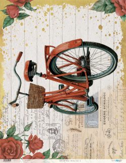 PFY-14293 - Papel Arroz 54x70 cm 25-30 gr. (Vintage bike IV)- pack 6 ud.