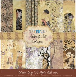 PFY-14297 - Colección 24 Papeles Scrap Mini doble cara 180gr 6"x 6" (Abstract Art)- pack 3 ud.
