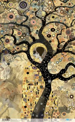 PFY-14546 - Papel Arroz 54x33 cm 25-30 gr. Abstract Art Woman in Tree- pack 6 ud.