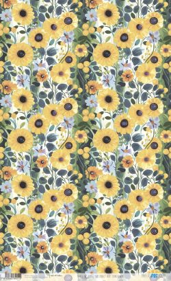 PFY-14551 - Papel Arroz 54x33 cm 25-30 gr. Abstract Art Sunflower- pack 6 ud.
