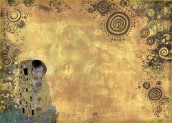 PFY-14563 - Tela Encuadernar Decorada 70x50cm (Abstract Art Kiss)- pack 6 ud.